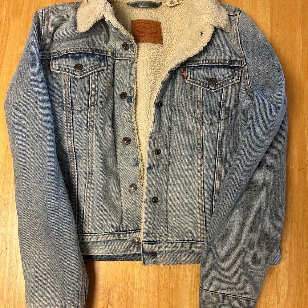 Levi's Light Blue Denim Sherpa-Lined Jacket - Picture 1 of 2